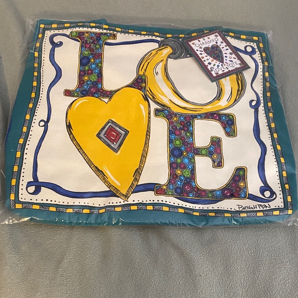 Brighton charm love tote Multicolor Jewel Tote with Yellow Accents